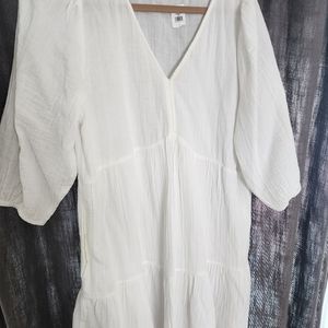 Gap Crinkle Gauze V Neck Dress,  L